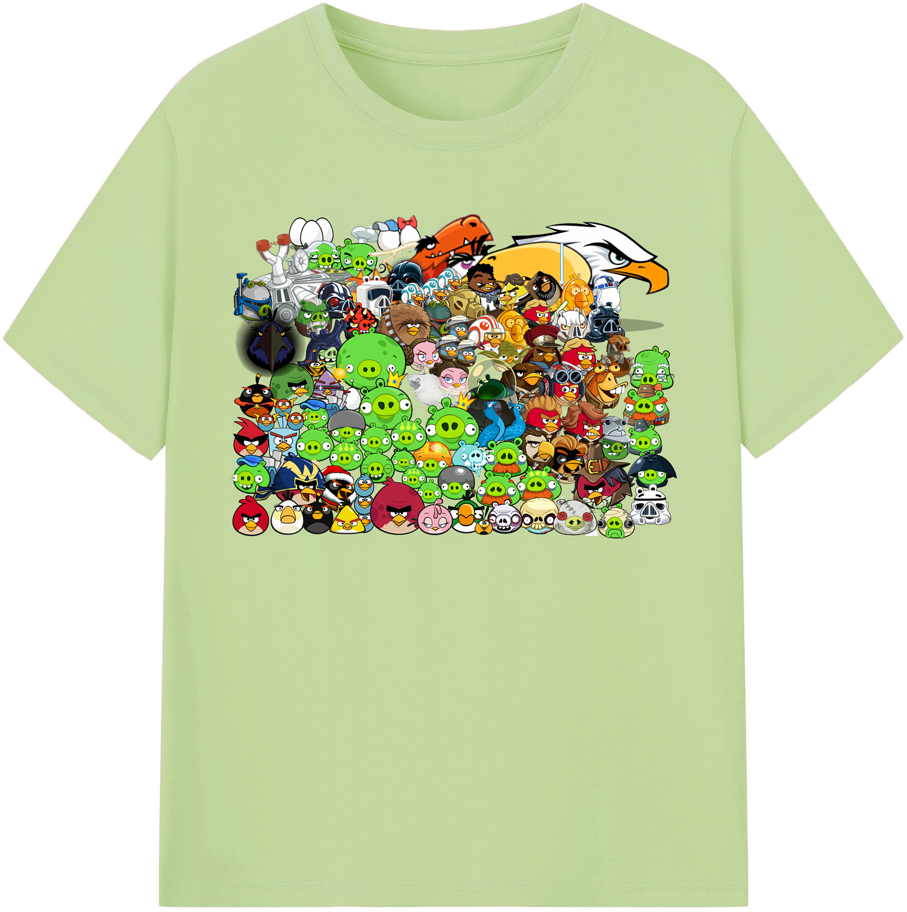 （画像用） Angry Birds アングリーバード 綿100％半袖Tシャツ（フロントプリント）
